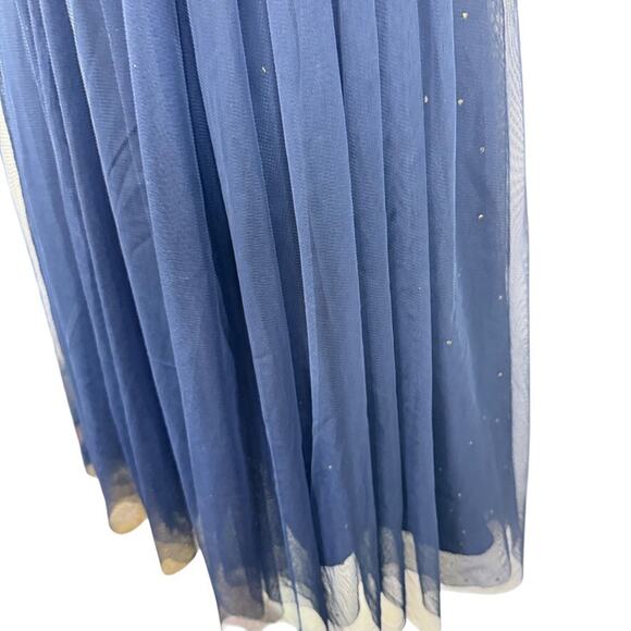 Moulinette Soeurs Anthropologie Fairy Whimsigoth Navy Tulle Embroidered Dress 0 - Picture 8 of 15